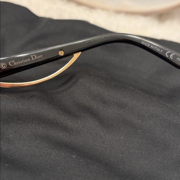 Limited Edition Dior Black and Gold Cat-Eye Sunglasses.  $950 Retail - Picture 4 of 7